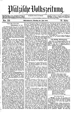 Pfälzische Volkszeitung Samstag 29. Juni 1872