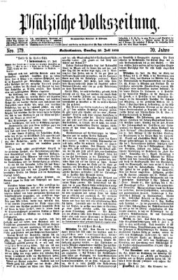 Pfälzische Volkszeitung Samstag 27. Juli 1872