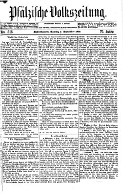 Pfälzische Volkszeitung Samstag 7. September 1872