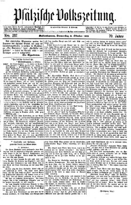 Pfälzische Volkszeitung Donnerstag 3. Oktober 1872