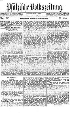 Pfälzische Volkszeitung Samstag 30. November 1872