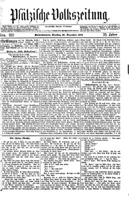 Pfälzische Volkszeitung Samstag 28. Dezember 1872