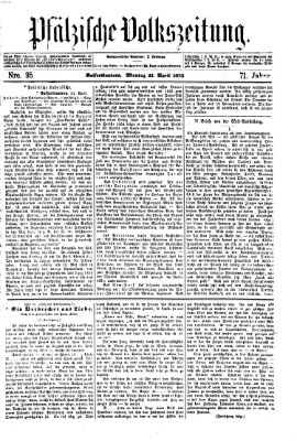 Pfälzische Volkszeitung Montag 21. April 1873