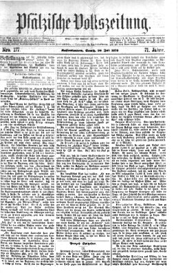 Pfälzische Volkszeitung Samstag 26. Juli 1873