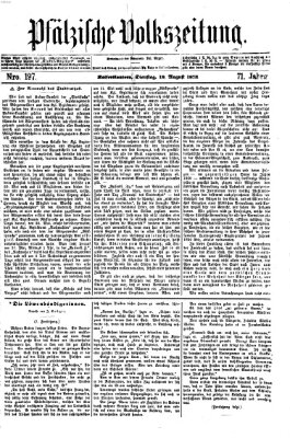 Pfälzische Volkszeitung Dienstag 19. August 1873