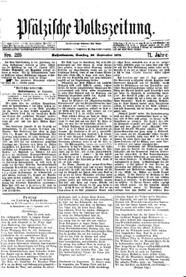 Pfälzische Volkszeitung Samstag 20. September 1873