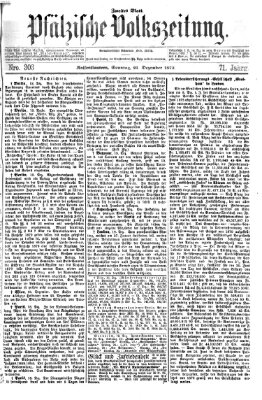Pfälzische Volkszeitung Sonntag 21. Dezember 1873