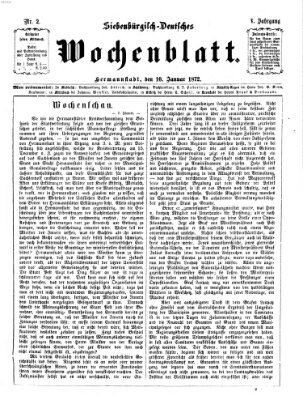 Siebenbürgisch-deutsches Wochenblatt Mittwoch 10. Januar 1872