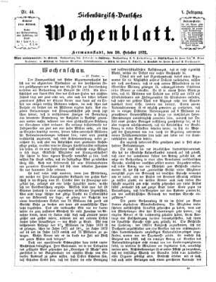 Siebenbürgisch-deutsches Wochenblatt Mittwoch 30. Oktober 1872