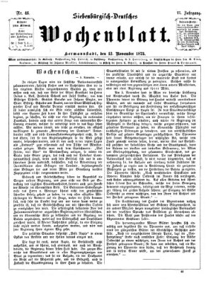 Siebenbürgisch-deutsches Wochenblatt Mittwoch 12. November 1873