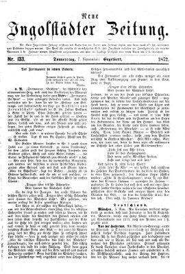 Neue Ingolstädter Zeitung Donnerstag 7. November 1872