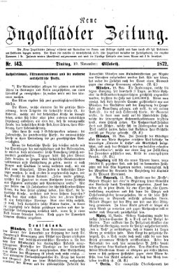 Neue Ingolstädter Zeitung Dienstag 19. November 1872