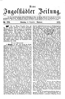 Neue Ingolstädter Zeitung Sonntag 30. November 1873
