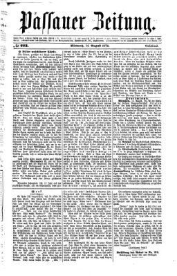 Passauer Zeitung Mittwoch 14. August 1872