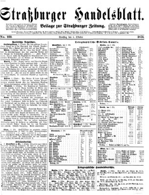 Straßburger Handelsblatt Samstag 4. Oktober 1873