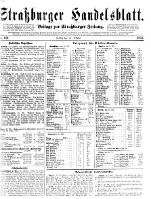Straßburger Handelsblatt Freitag 31. Oktober 1873