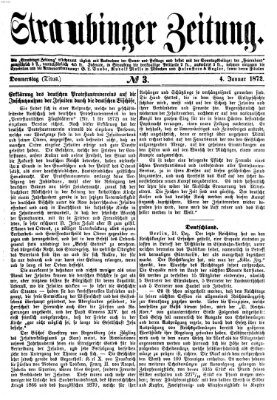 Straubinger Zeitung Donnerstag 4. Januar 1872
