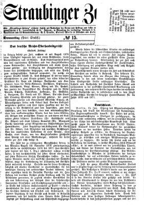 Straubinger Zeitung Donnerstag 18. Januar 1872