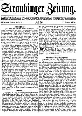 Straubinger Zeitung Mittwoch 31. Januar 1872