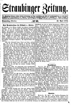 Straubinger Zeitung Donnerstag 25. April 1872