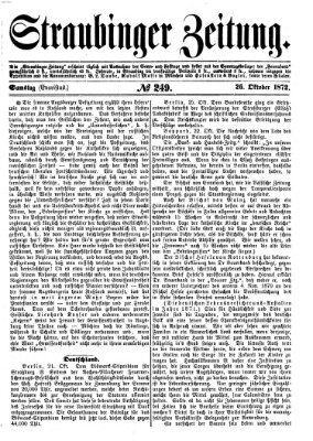 Straubinger Zeitung Samstag 26. Oktober 1872