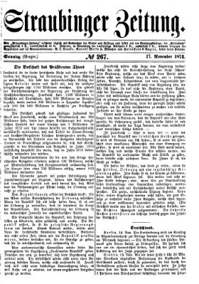 Straubinger Zeitung Sonntag 17. November 1872