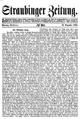 Straubinger Zeitung Sonntag 15. Dezember 1872