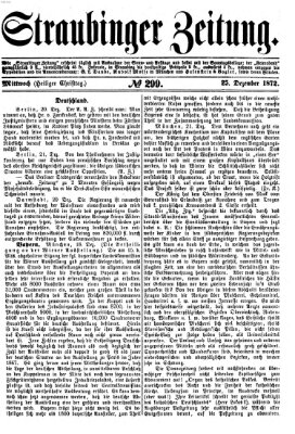 Straubinger Zeitung Mittwoch 25. Dezember 1872