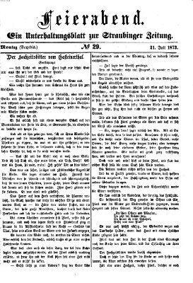 Feierabend (Straubinger Zeitung) Montag 21. Juli 1873