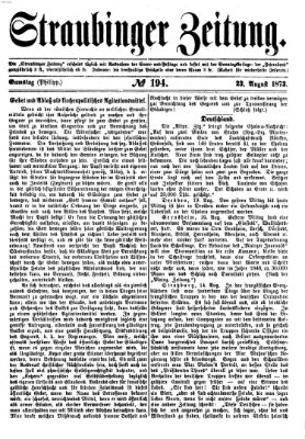 Straubinger Zeitung Samstag 23. August 1873