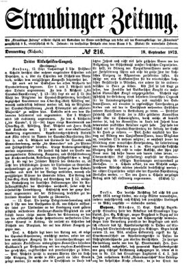 Straubinger Zeitung Donnerstag 18. September 1873