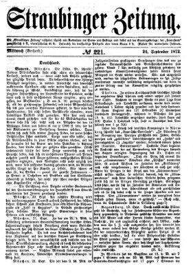 Straubinger Zeitung Mittwoch 24. September 1873