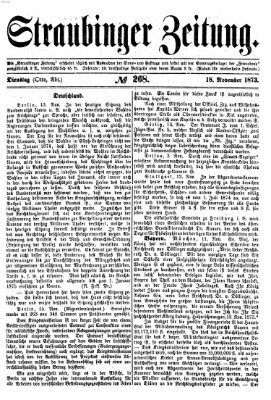 Straubinger Zeitung Dienstag 18. November 1873