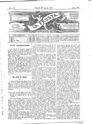 La frusta Dienstag 26. August 1873