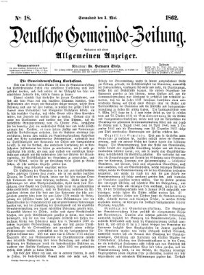 Deutsche Gemeinde-Zeitung Samstag 3. Mai 1862