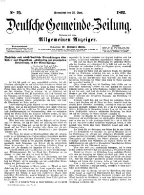 Deutsche Gemeinde-Zeitung Samstag 21. Juni 1862
