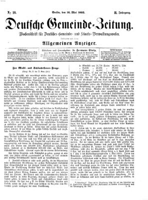 Deutsche Gemeinde-Zeitung Samstag 16. Mai 1863