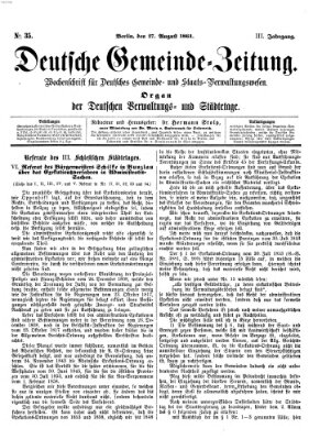 Deutsche Gemeinde-Zeitung Samstag 27. August 1864