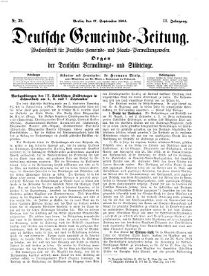 Deutsche Gemeinde-Zeitung Samstag 17. September 1864