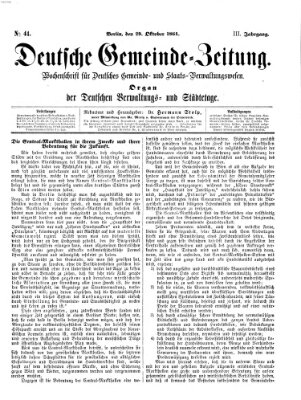 Deutsche Gemeinde-Zeitung Samstag 29. Oktober 1864