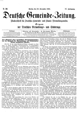 Deutsche Gemeinde-Zeitung Samstag 10. Dezember 1864