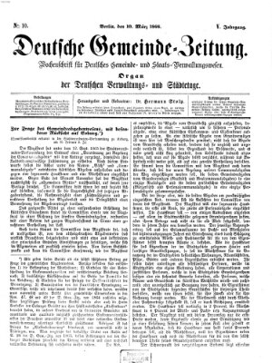 Deutsche Gemeinde-Zeitung Samstag 10. März 1866