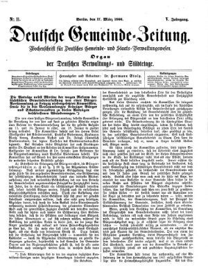 Deutsche Gemeinde-Zeitung Samstag 17. März 1866