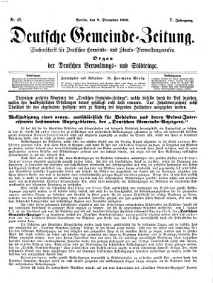 Deutsche Gemeinde-Zeitung Samstag 8. Dezember 1866