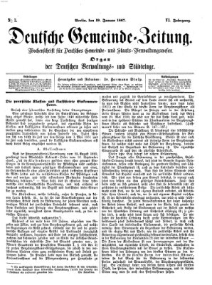 Deutsche Gemeinde-Zeitung Samstag 19. Januar 1867