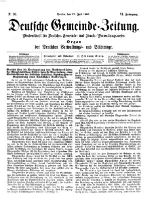 Deutsche Gemeinde-Zeitung Samstag 27. Juli 1867