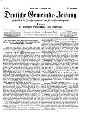 Deutsche Gemeinde-Zeitung Samstag 7. Dezember 1867