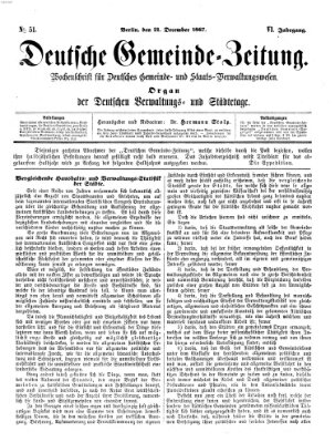 Deutsche Gemeinde-Zeitung Samstag 21. Dezember 1867