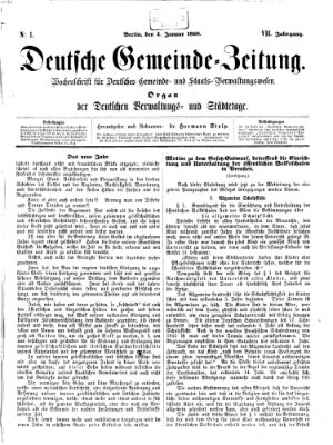 Deutsche Gemeinde-Zeitung Samstag 4. Januar 1868