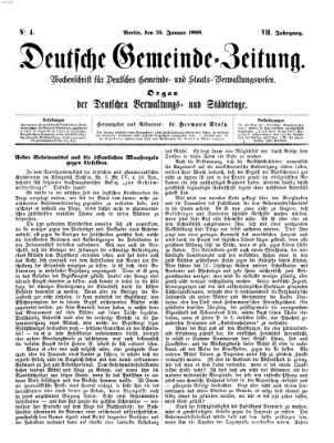Deutsche Gemeinde-Zeitung Samstag 25. Januar 1868
